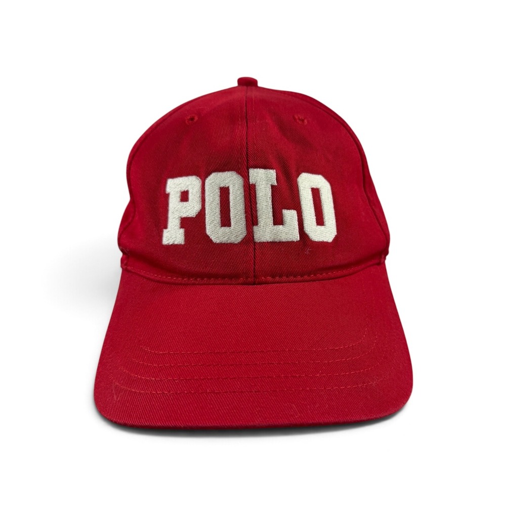 Polo Ralph Lauren Hat Mens OS Red Spellout Logo Baseball Cap NWT